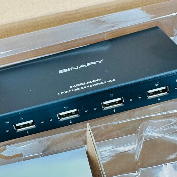 Binary 4 Port USB 2.0 Powered Hub B-USB2-HUB4P Plug N Play Compatible - Picture 5 of 12